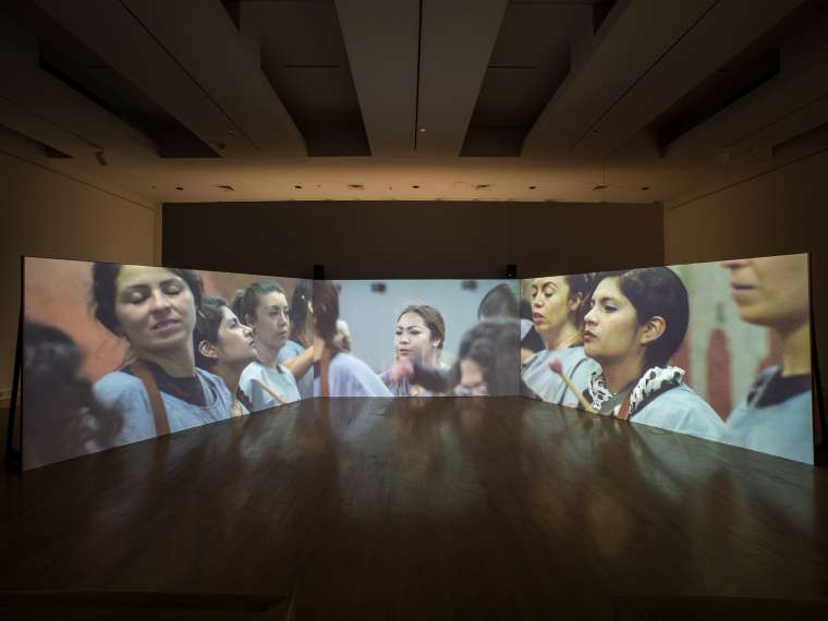 Installation view: “Pulso: Tania Candiani, Part I,” Sept. 2019–Feb. 2020, Arizona State University Art Museum. Photo by Craig Smith.