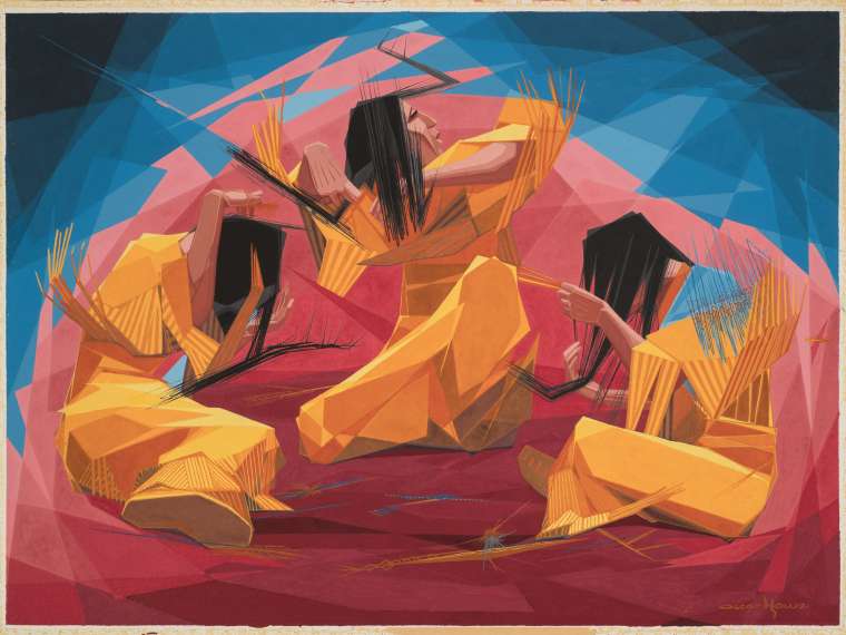 Sioux Women Grooming, 1967, 21.5” x 29.25”
Oscar Howe Family
Used with permission from the Oscar Howe Estate
