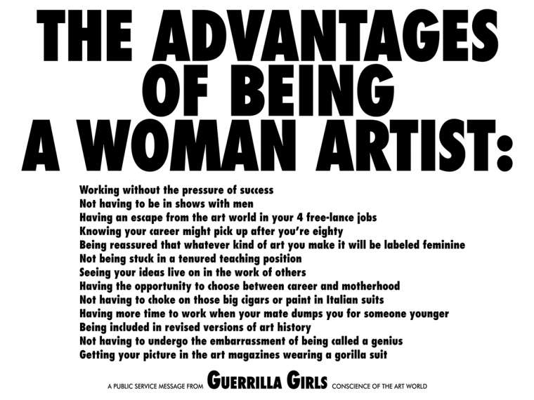 The Advantages of Being A Woman Artist, 1988