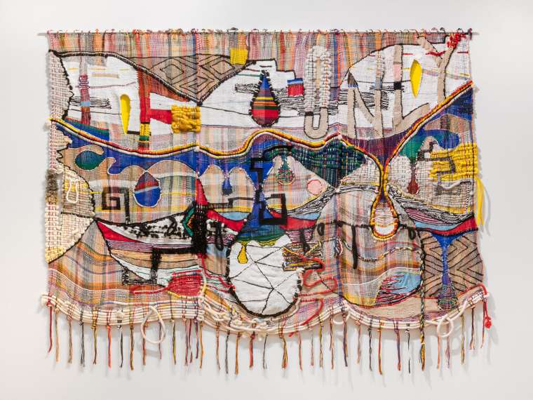 Steve Parker, “If Only,” 2020
Wool, acrylic, cotton, hemp, chenille, and metallic fibers
80 x 102 inches