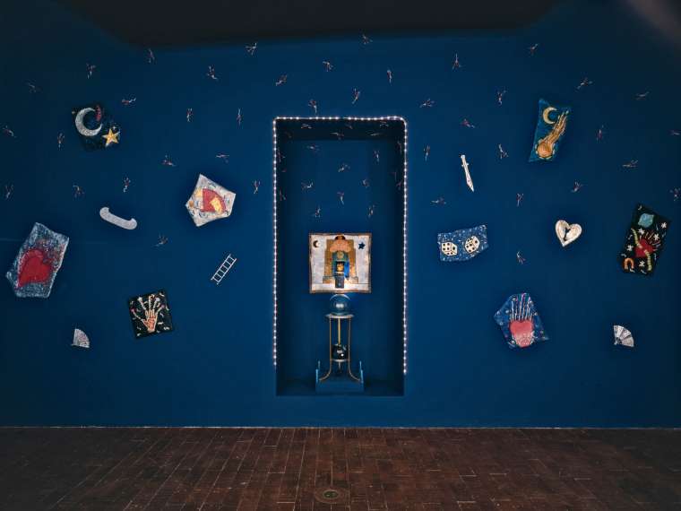 Installation view: Betye Saar, “Resurrection,” 1988, at Cal State Fullerton, California. Courtesy of the artist and Roberts Projects, Los Angeles, California.