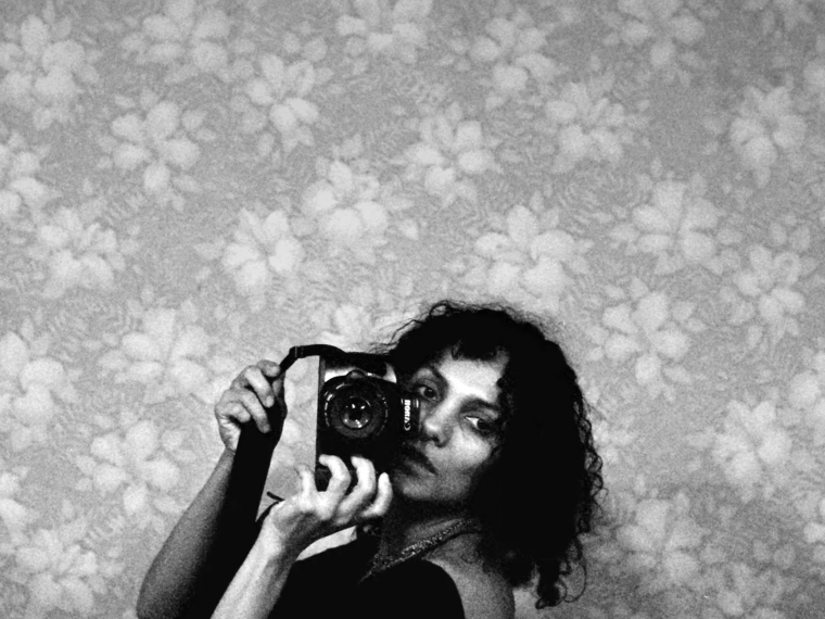 Ming Smith, Untitled (Self-Portrait with Camera), New York, NY, ca. 1975. Gelatin silver photograph, 20 × 16 inches.
Image courtesy the artist.
