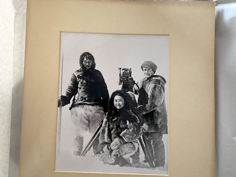 Original photographic print by Flaherty of the filming Nanook of the North in Inukjuak, part of Community Archiving Workshop. 