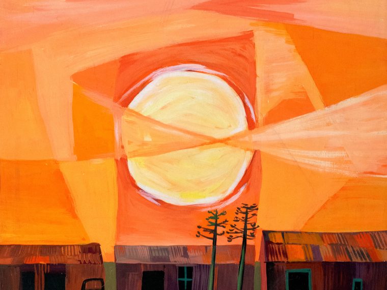 Peter Clarke, That Evening Sun Goes Down, 1960. Gouache on paper, 21 ½ x 17 in. Courtesy of American Federation of Arts. 