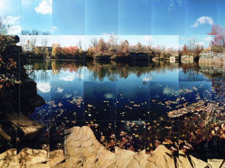 Masumi Hayashi, Republic Steel Quarry, Site 666, Elyria, Ohio, 1989, Panoramic photo collage with Kodak Type-C prints, 40 x 20 in.