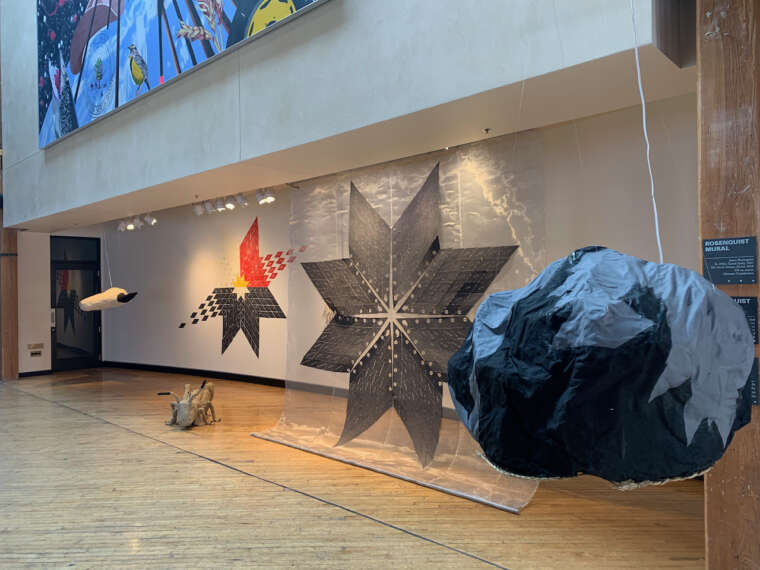 Installation view of Responsibilities and Obligations: Understanding Mitákuye Oyásʼiŋ.