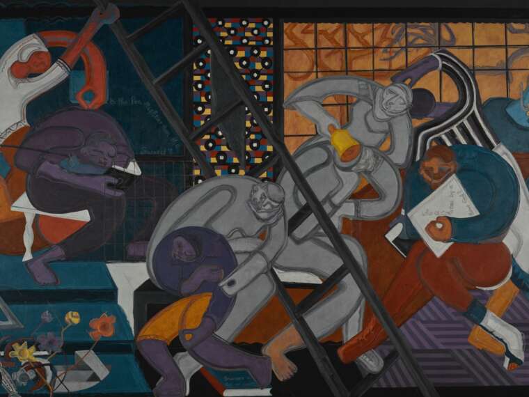 Uzo Egonu, Will Knowledge Safeguard Freedom 2, 1985.
© Estate of Uzo Egonu. Tiana and Vikram Chellaram.