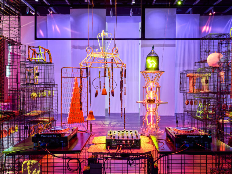 Installation view of Rave into the Future: Art in Motion October 24, 2025 – January 12, 2026. Photograph © Asian Art Museum of San Francisco, by Kevin Candland.