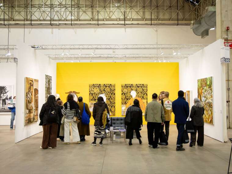 Curatorial Forum participants on a guided tour of EXPO CHICAGO, 2026. Photo by Clay Kerr.