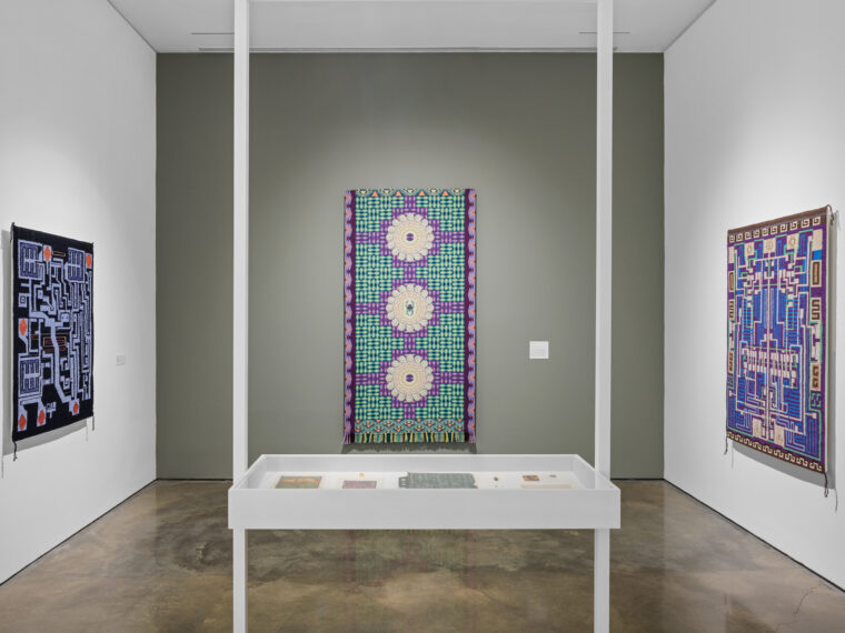 Installation image from Replica of a Chip: The Weaving Technology of Marilou Schultz, June 27 – November 29, 2026. Hessel Museum of Art, Center for Curatorial Studies, Bard College, Annandale-on-Hudson, NY. Photo: Alon Koppel, 2026.