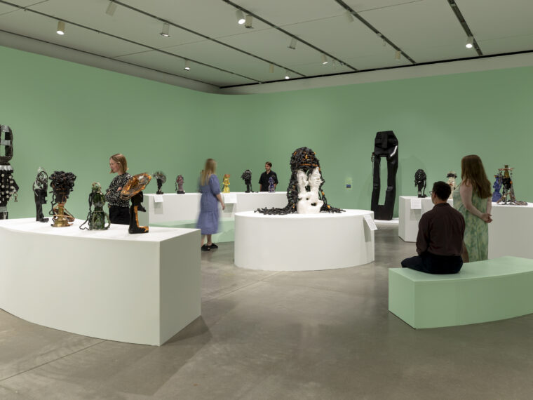 Installation view, Leilah Babirye: Embaga ya Naki ne Naki (Wedding of Naki and Naki), 2026-2027. Photo by Mel Taing.